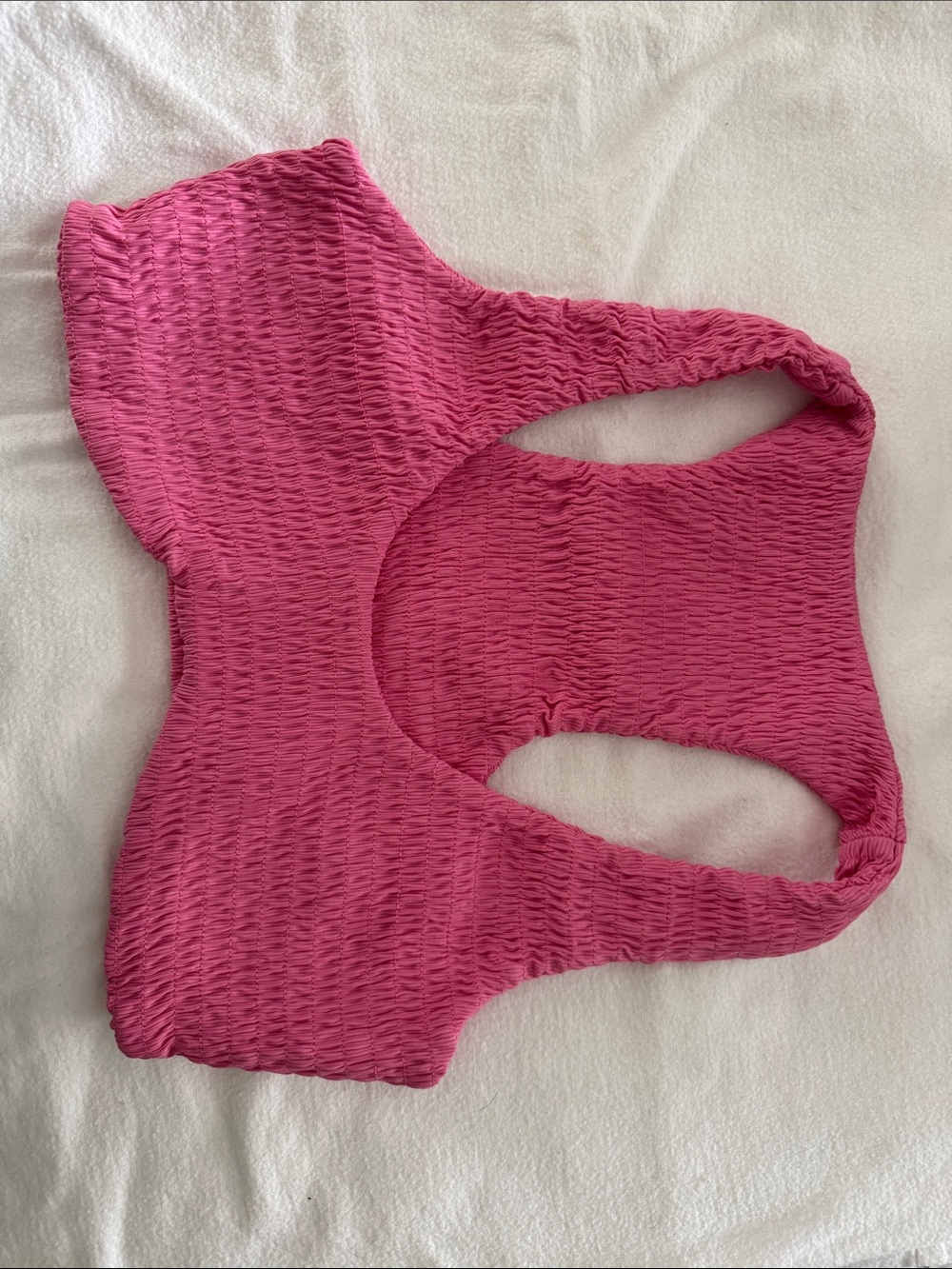 naked wardrobe Hot Pink Textured One-Piece Swim